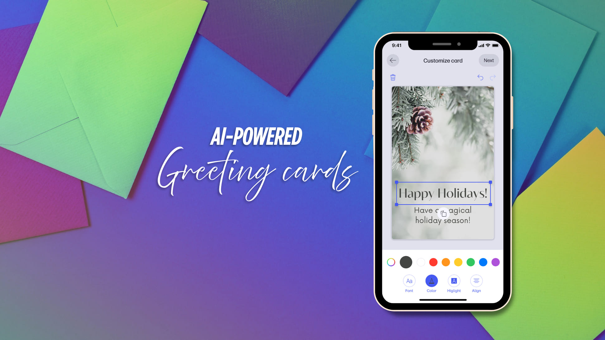 AI greeting cards experience