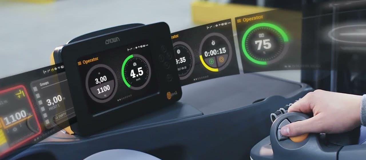 user interacting with a lift truck interface